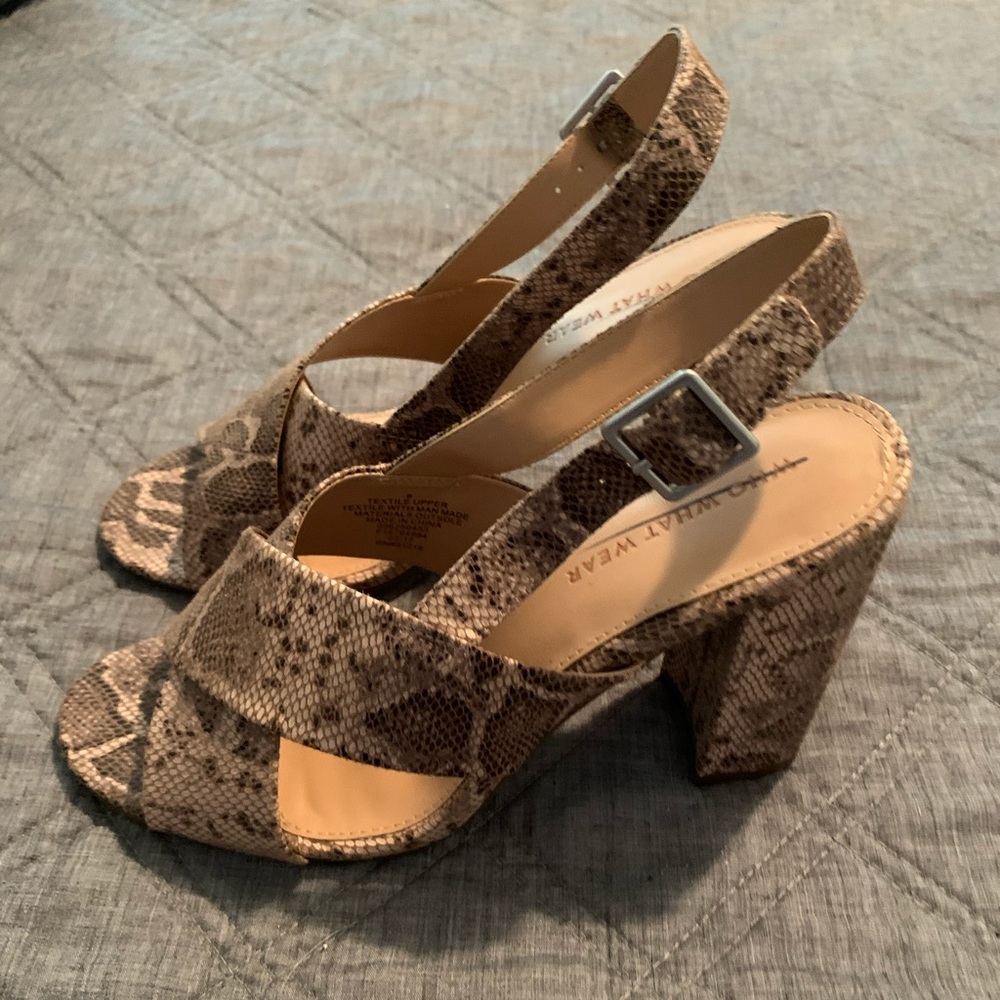 Snake Print Sandal Heels